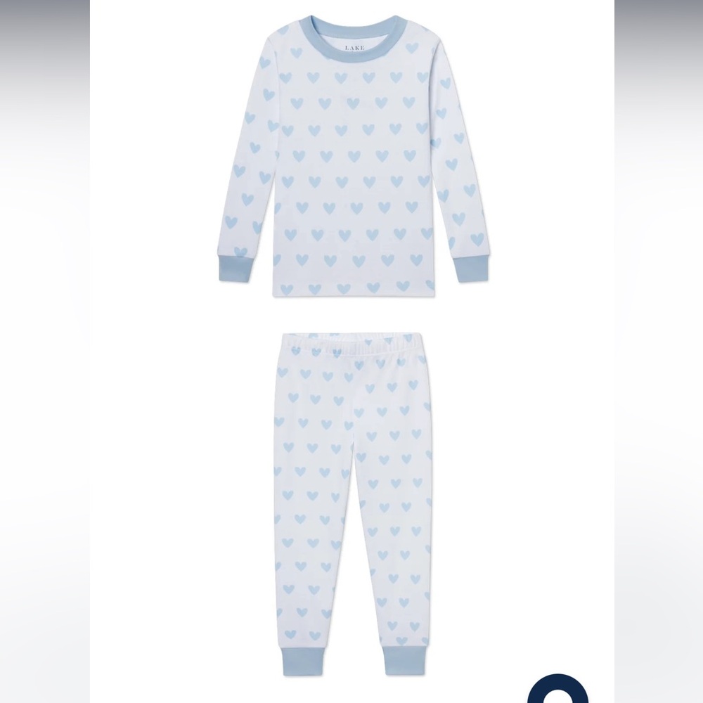 Lake 12 months Long-Long Set in French Blue Heart